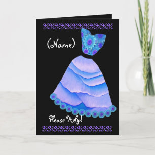 individuelle Name Junior Bridesmaid Invite BLUE Go Einladung