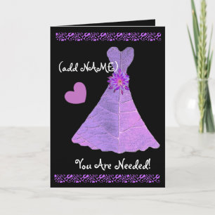 (Individuelle Name) JUNIOR BRIDESMAID LILA Gown 2 Einladung