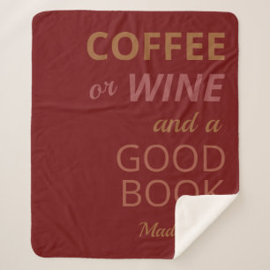 Individuelle Name KAFFEE / WEIN & GUTES BUCH Sherpadecke