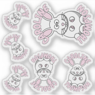 Individuelle Name Kaninchenfarm Aufkleber