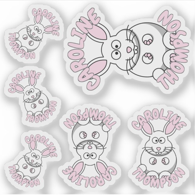 Individuelle Name Kaninchenfarm Aufkleber (Vorderseite)