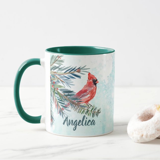 Individuelle Name Kardinal Geschenkgutscheine Tass Tasse (Mit Donut)