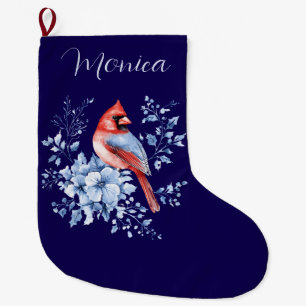 Individuelle Name Kardinal Redbird Chinoiserie Großer Weihnachtsstrumpf