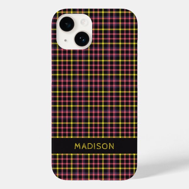 Individuelle Name Kariert / Tartan Muster Case-Mate iPhone Hülle (Rückseite)