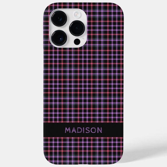 Individuelle Name Kariert / Tartan Muster Case-Mate iPhone Hülle (Rückseite)