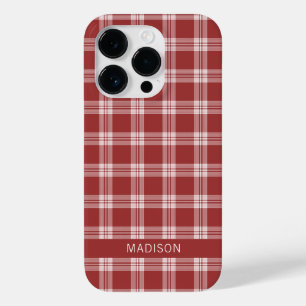 Individuelle Name Kariert / Tartan Muster Case-Mate iPhone 14 Pro Hülle