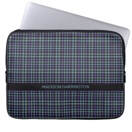 Individuelle Name Kariert / Tartan Muster Laptopschutzhülle