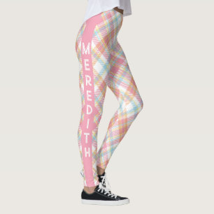 Individuelle Name Kariert / Tartan Muster Leggings
