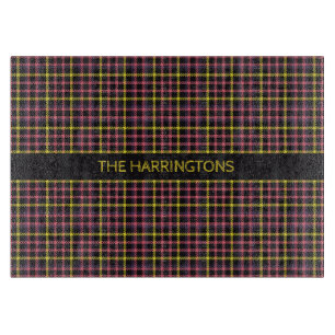 Individuelle Name Kariert / Tartan Muster Schneidebrett