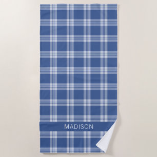 Individuelle Name Kariert / Tartan Muster Strandtuch