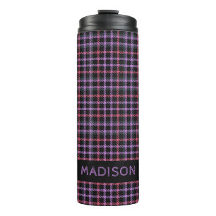 Individuelle Name Kariert / Tartan Muster Thermosbecher