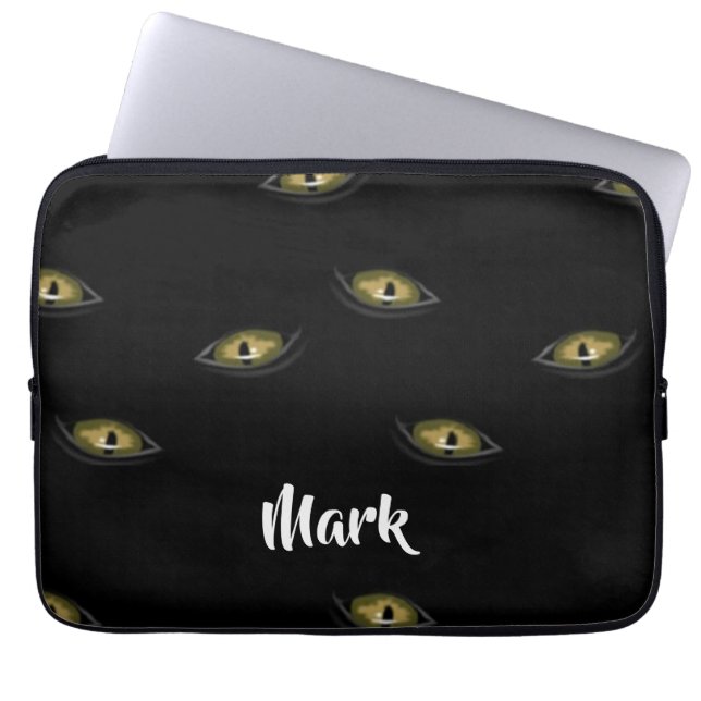 Individuelle Name Katzenaugen Laptopschutzhülle (Vorderseite)