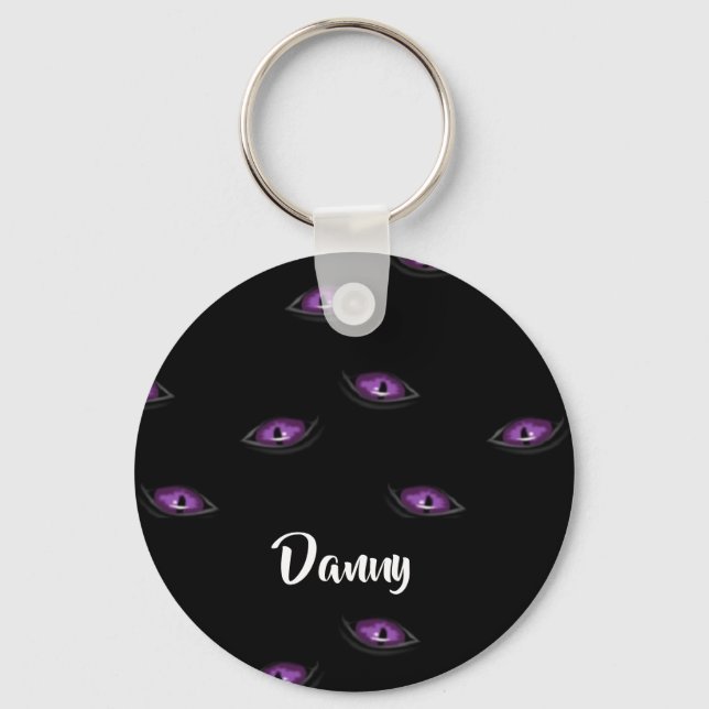 Individuelle Name Katzenaugen Schlüsselanhänger (Vorderseite)