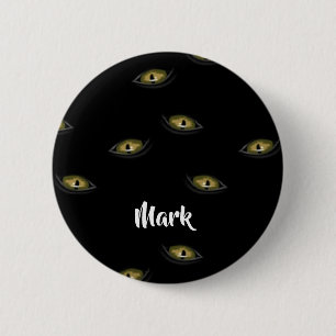 Individuelle Name Katzenaugen schwarz Button