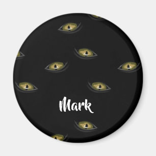 Individuelle Name Katzenaugen schwarz Magnet