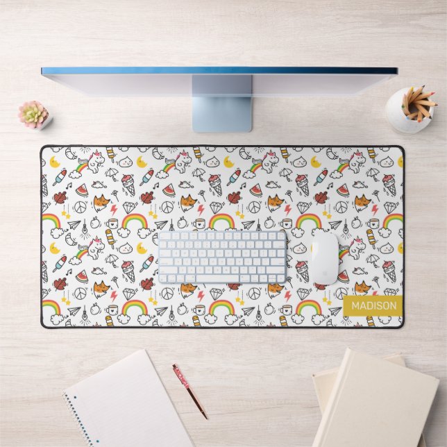 Individuelle Name Kawaii Pattern Schreibtischunterlage (Büro 1)