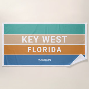 Individuelle Name Key West Florida / IHRER TEXT Strandtuch