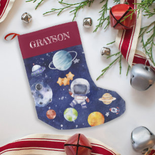 individuelle Name Kids Astronaut Galaxy Space Kleiner Weihnachtsstrumpf