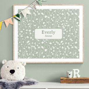 Individuelle Name Kinderzimmer Dekor Bauernhof Blu Poster