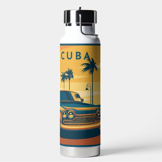 Individuelle Name Kuba Auto Illustration Trinkflasche (Links)