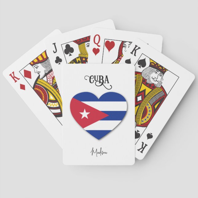 Individuelle Name Kuba Liebe Spielkarten (Rückseite)