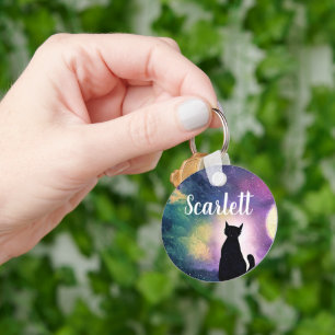 Individuelle Name Künstlerischer Niedlicher Cat Mo Schlüsselanhänger