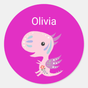 Individuelle Name Label Niedlich Dragon Girls Scho Runder Aufkleber