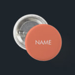 Individuelle Name Lachs Orange Button<br><div class="desc">Angepasst mit Name,  minimalistischer Lachs-Orange-Knopf,  Button</div>