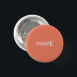 Individuelle Name Lachs Orange Button<br><div class="desc">Angepasst mit Name, minimalistischer Lachs-Orange-Knopf, Button</div>