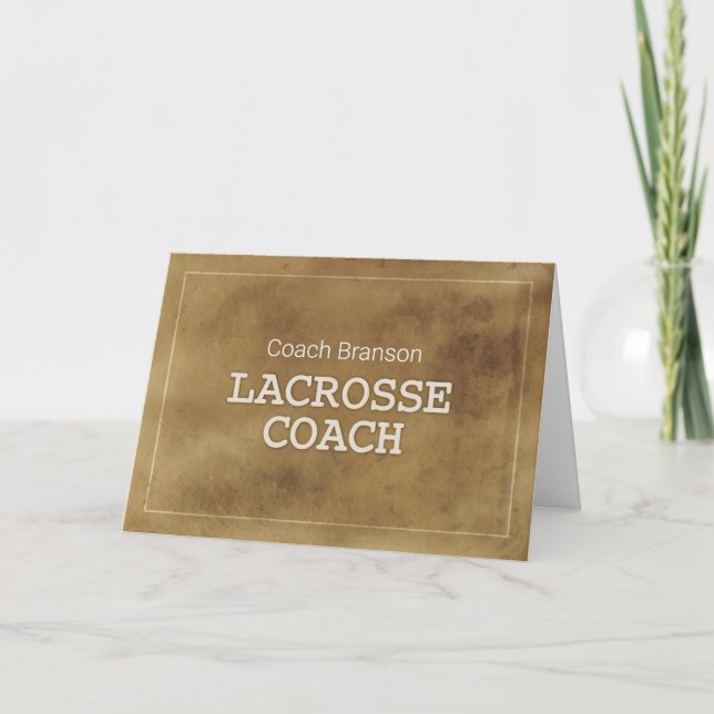 Individuelle Name Lacrosse Coach Karte (Vorderseite)