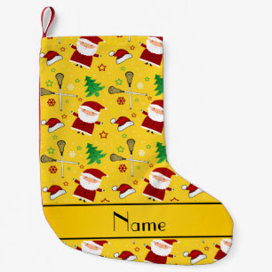 Individuelle Name-Lacrosse Weihnachtsmuster Kleiner Weihnachtsstrumpf