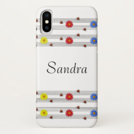 Individuelle Name Ladybugs Musiknoten iPhone X Fal Case-Mate iPhone Hülle