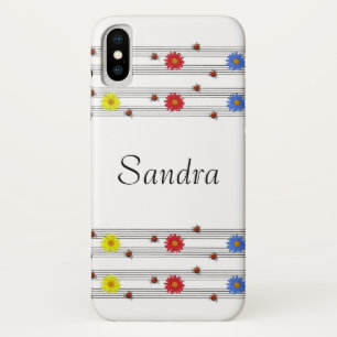 Individuelle Name Ladybugs Musiknoten iPhone X Fal Case-Mate iPhone Hülle
