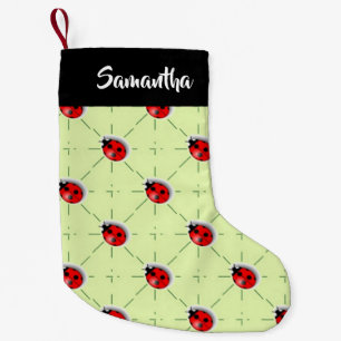 individuelle Name-Ladybugs-Muster Kleiner Weihnachtsstrumpf