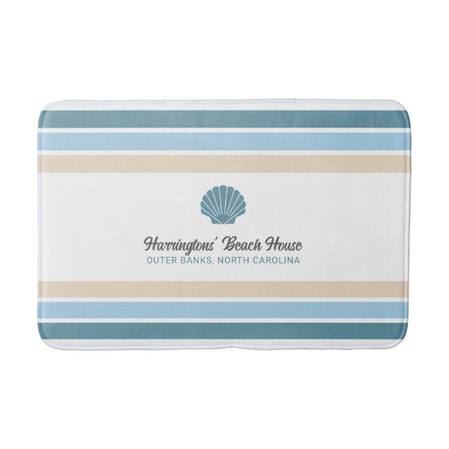 Individuelle Name & Lage Beach House Badematte (Vorderseite)