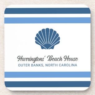 Individuelle Name & Lage Beach House Getränkeuntersetzer