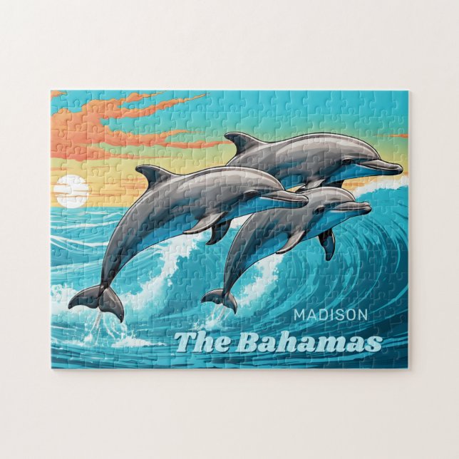 Individuelle Name & Lage Dolphin Puzzle (Horizontal)