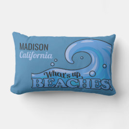 Individuelle Name & Lage Funny Beach Wave Kissen Für Draußen