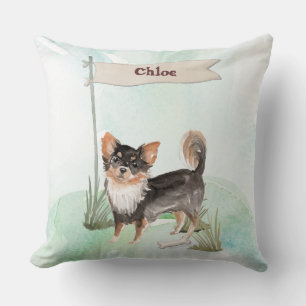 Individuelle Name Langhaariger Chihuahua Haustier  Kissen