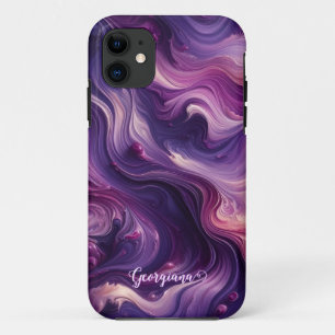 Individuelle Name Lebhafter Lila Farbeffekt Case-Mate iPhone Hülle