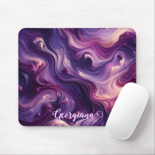 Individuelle Name Lebhafter Lila Farbeffekt Mousepad
