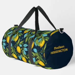 Individuelle Name Lemon Muster Duffle Bag