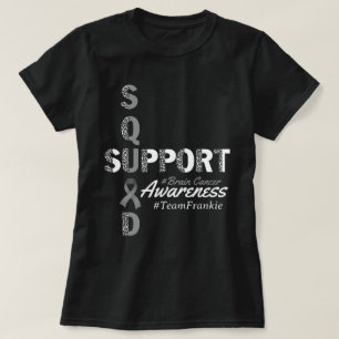 Individuelle Name Leopard Brain Cancer Support Squ T-Shirt