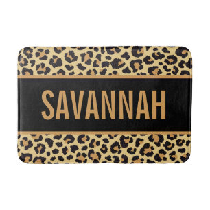 Individuelle Name Leopard Tierdruckmuster Klassisc Badematte