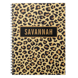 Individuelle Name Leopard Tierdruckmuster Klassisc Notizblock