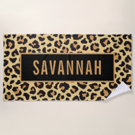 Individuelle Name Leopard Tierdruckmuster Klassisc Strandtuch