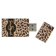 Individuelle Name Leopard USB Holzfaser-Laufwerk