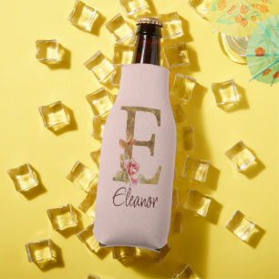 Individuelle Name Letter E Goldene Forelle Rose Ro Flaschenkühler