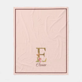 Individuelle Name Letter E Goldene Forelle Rose Ro Fleecedecke