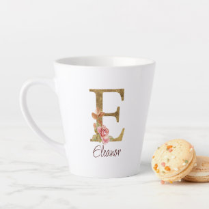 Individuelle Name Letter E Goldene Forelle Rose Ro Milchtasse